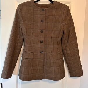 Babaton (Aritzia) Morningside Brown Checkered Blazer
